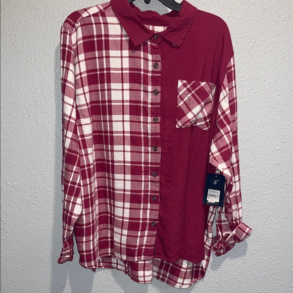 Magellan Outdoors Tops - Magellan Outdoors Red and White Plaid Button-Down Shirt